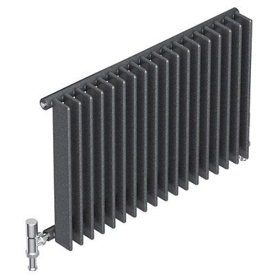 Seren Conqueror Flat panel Gun metal 30 Column Radiator, (W)1200mm x (H ...