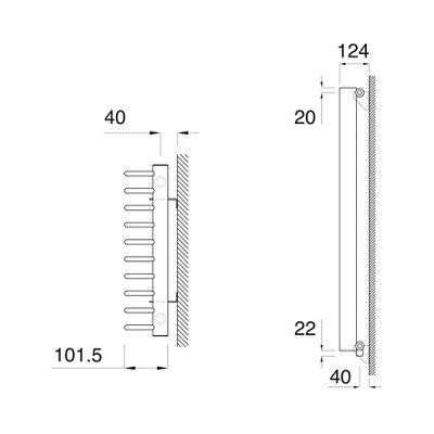 Seren Conqueror Flat panel White 8 Column Radiator, (W)320mm x (H)1800mm