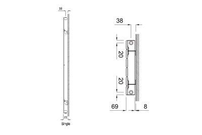 Seren Égalrad Champagne Vertical Designer Radiator, (W)578mm x (H)1800mm