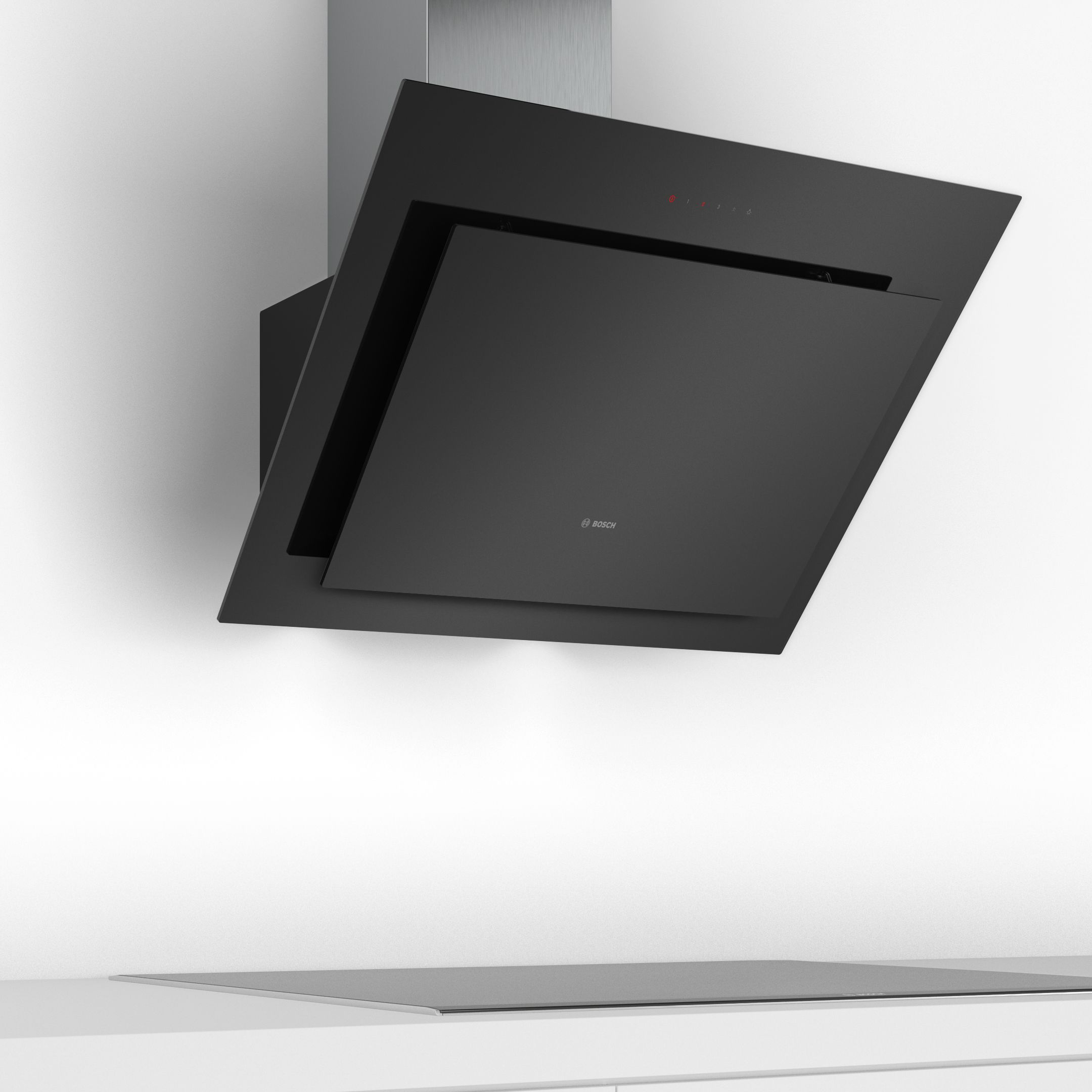 Serie 4 DWK87CM60B Stainless steel Angled Cooker hood (W)79cm - Black