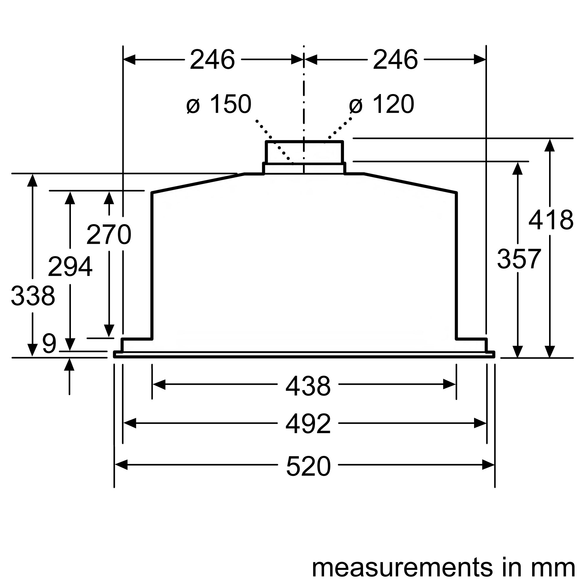 Serie 6 DHL575CGB Stainless steel Canopy Cooker hood (W)52cm
