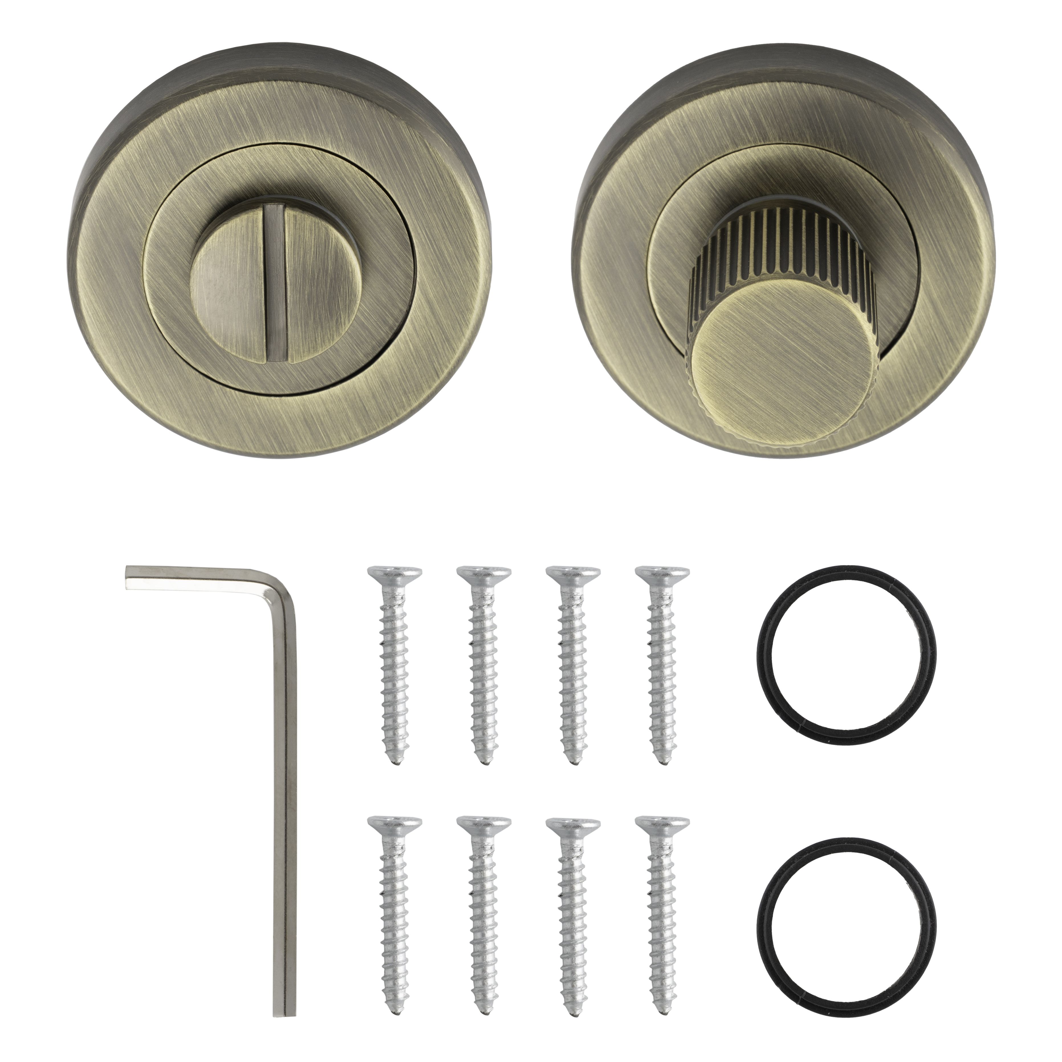 Serozzetta Antique Brass effect Zamak Bathroom Round Thumbturn ...