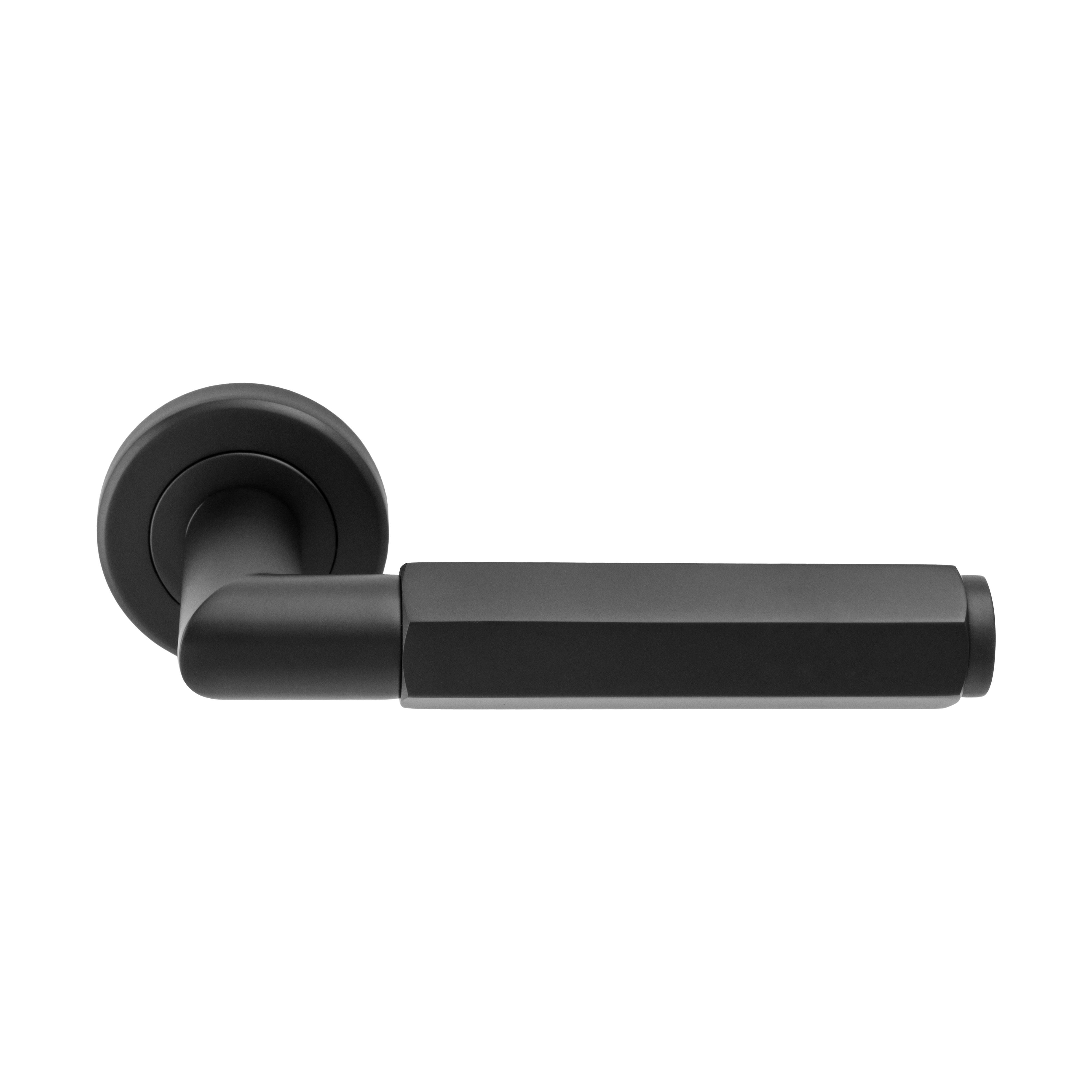 Serozzetta Black Straight Lever on rose Door handle (L)130mm, Pair