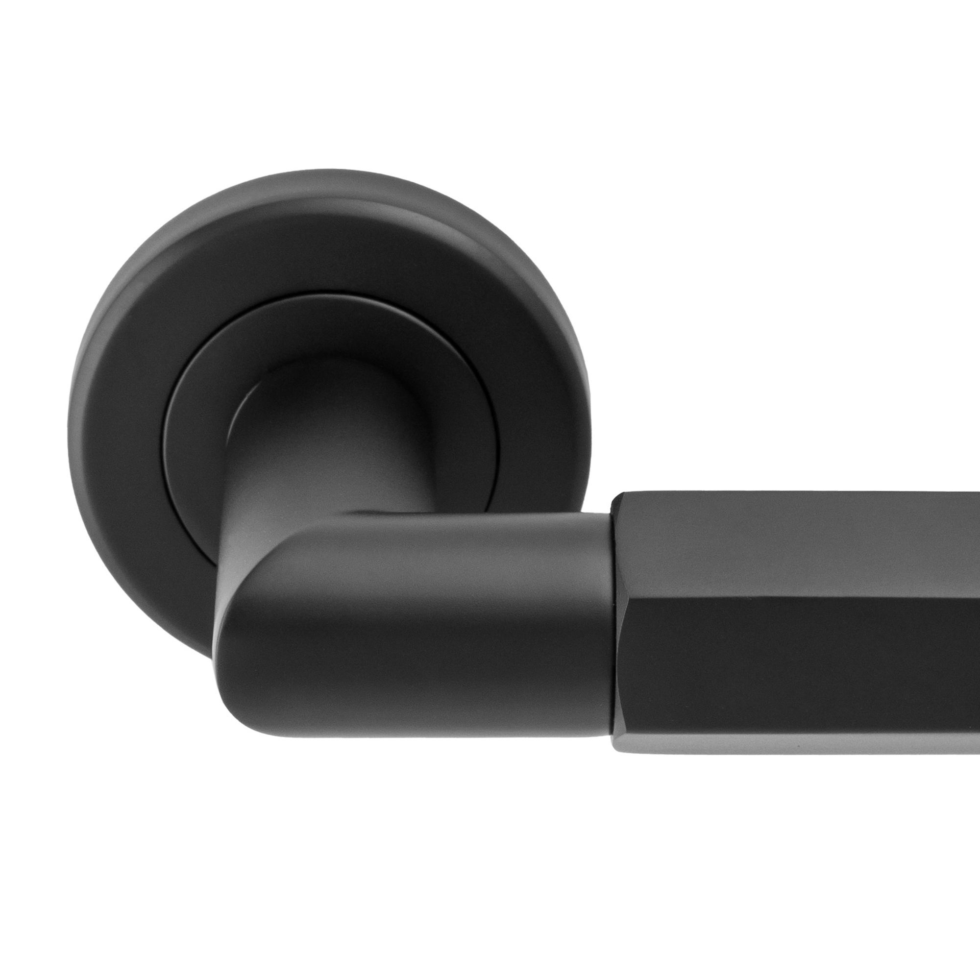 Serozzetta Black Straight Lever on rose Door handle (L)130mm, Pair