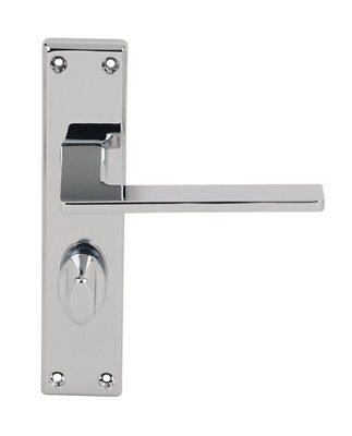 Serozzetta Zone Polished Chrome effect Zinc alloy WC Door handle (L)120mm