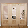 Severn 1 panel Clear Glazed Pine Internal Folding Door set, (H)2035mm (W)1825mm