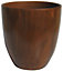 Sevilla Dark brown Wood effect Ceramic Plant pot (Dia)19cm