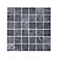 Shaded slate Anthracite Matt Mosaic Porcelain Mosaic tile sheet, (L)300mm (W)300mm