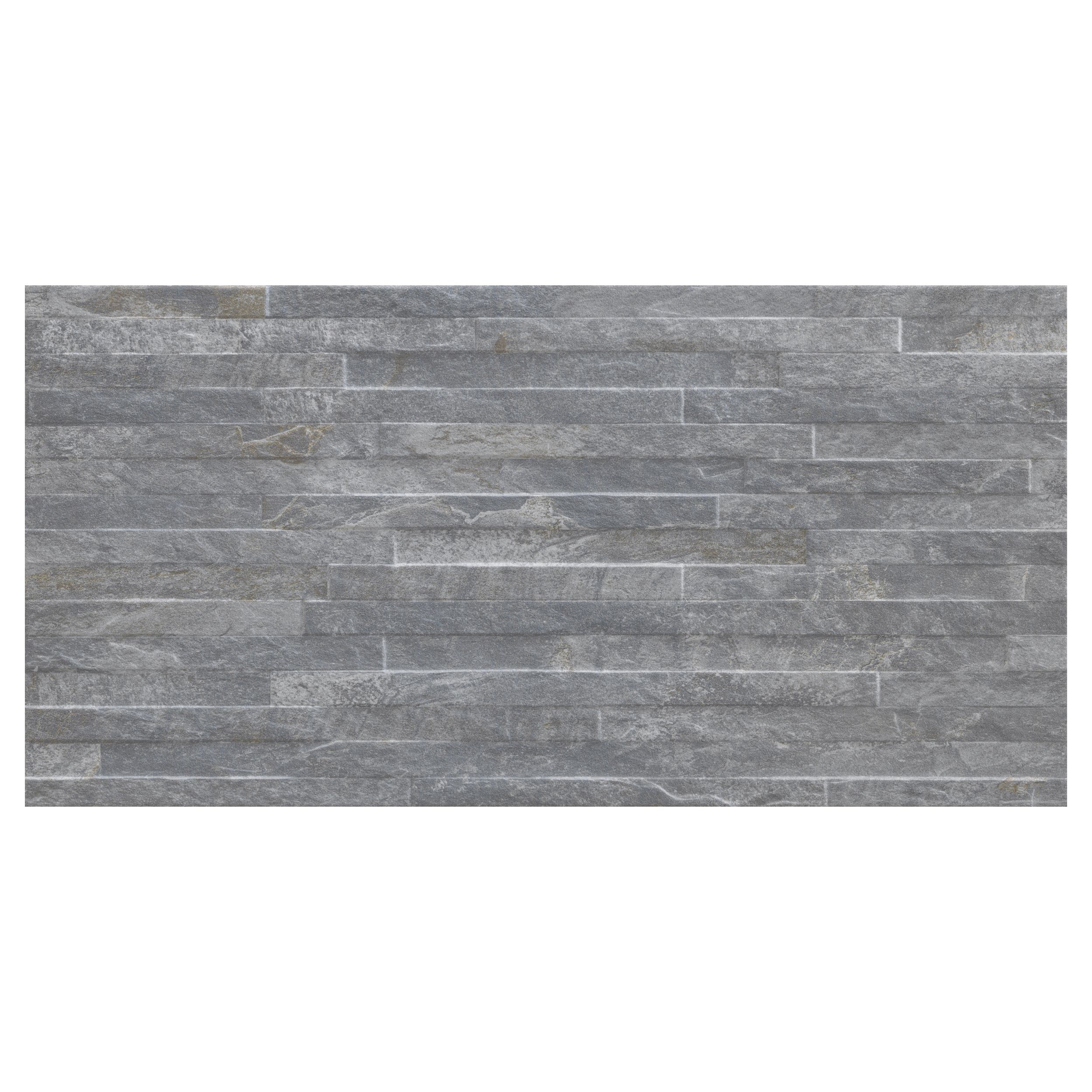 Shaded slate Anthracite Matt Split Face Porcelain Indoor Wall Tile