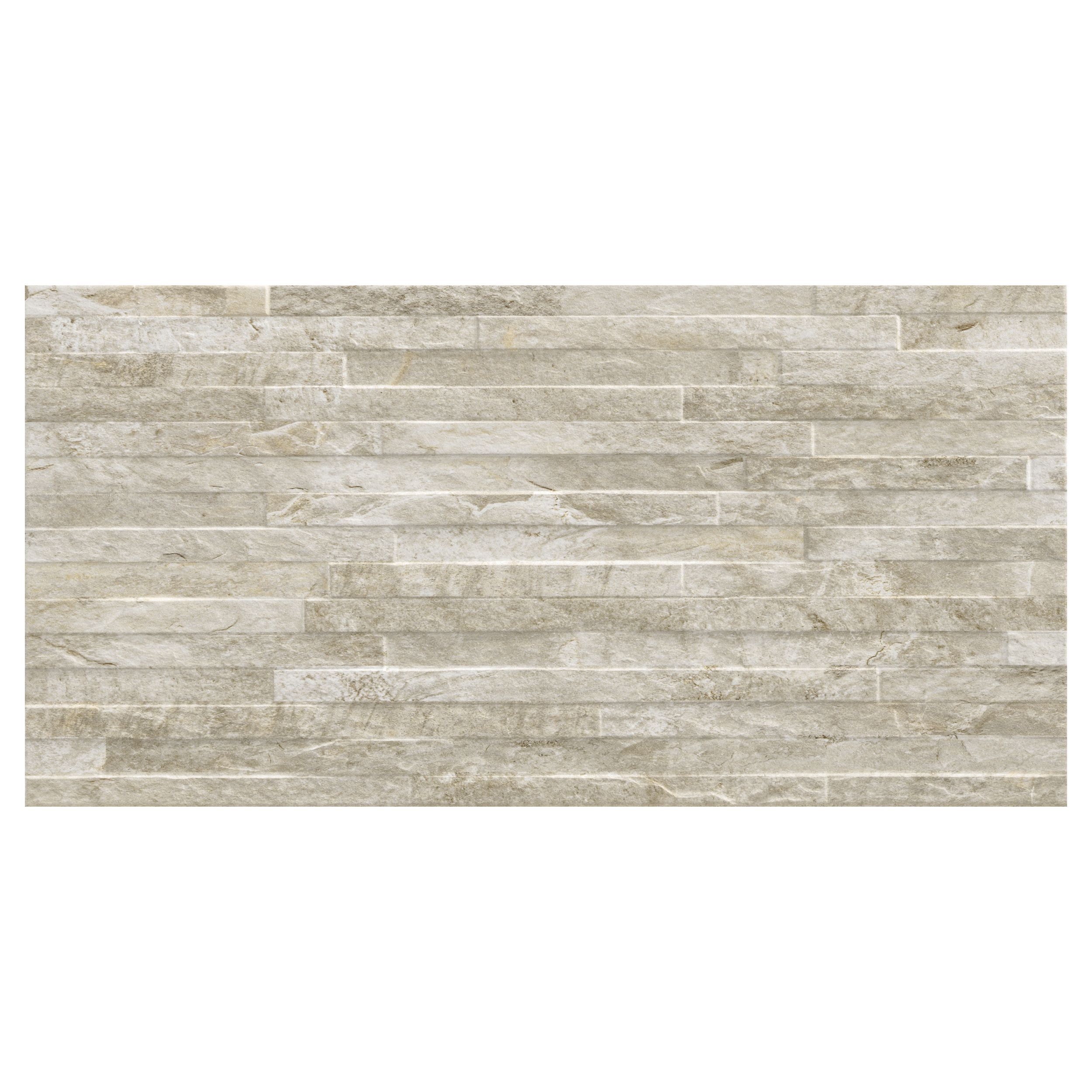 Shaded slate Beige Matt 3D Decor Stone effect Porcelain Wall Tile Sample
