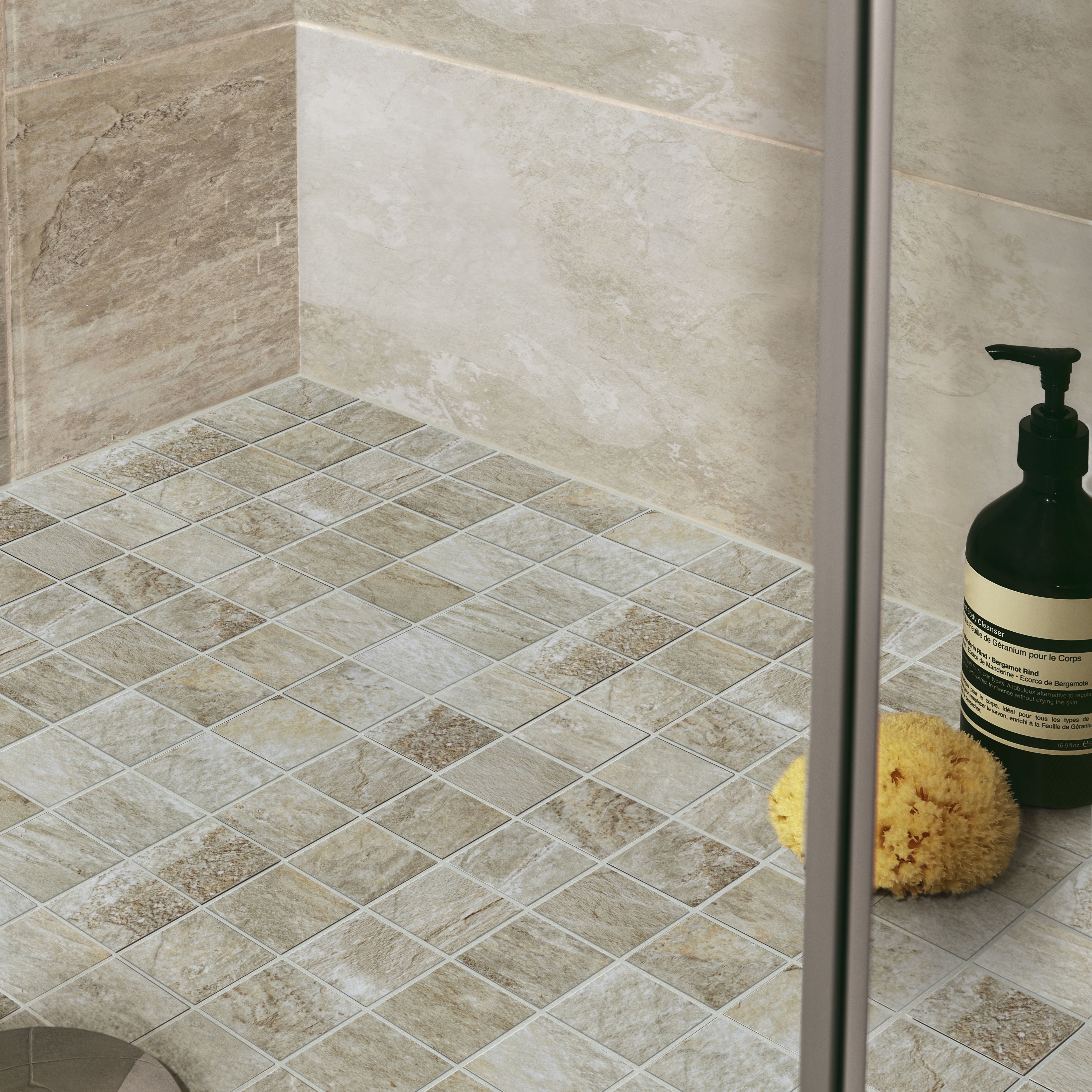 Shaded slate Beige Mosaic tile (L)300mmPorcelain - 6