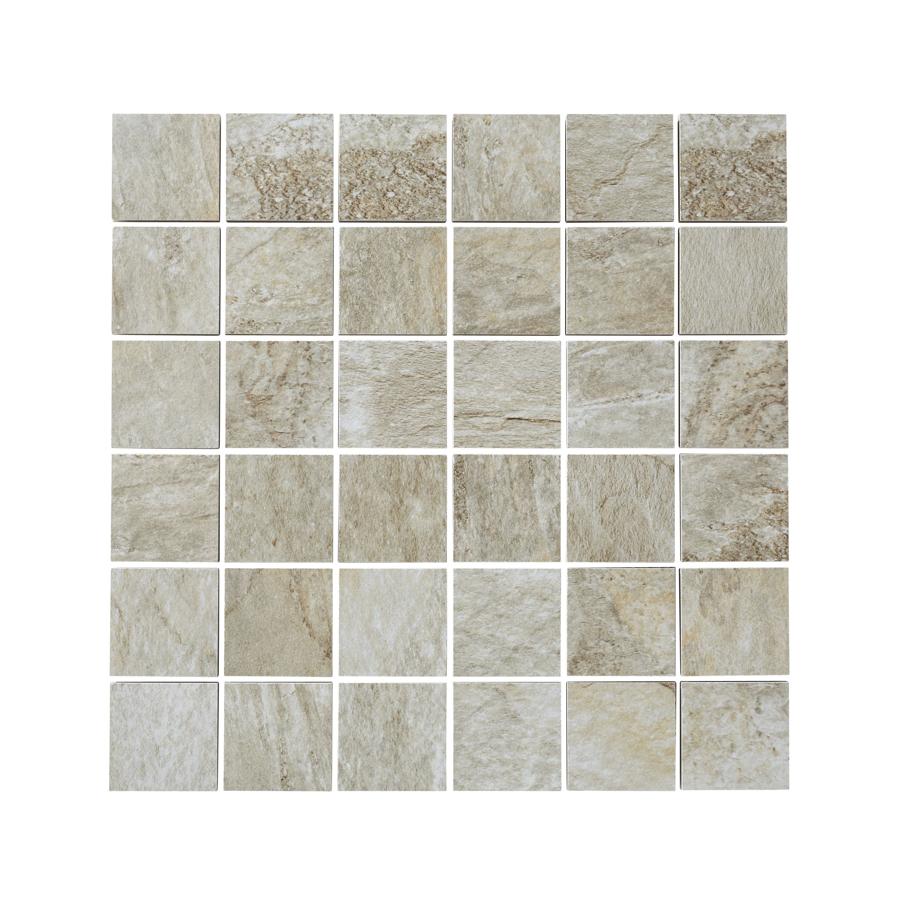 Shaded slate Beige Mosaic tile (L)300mmPorcelain - 3