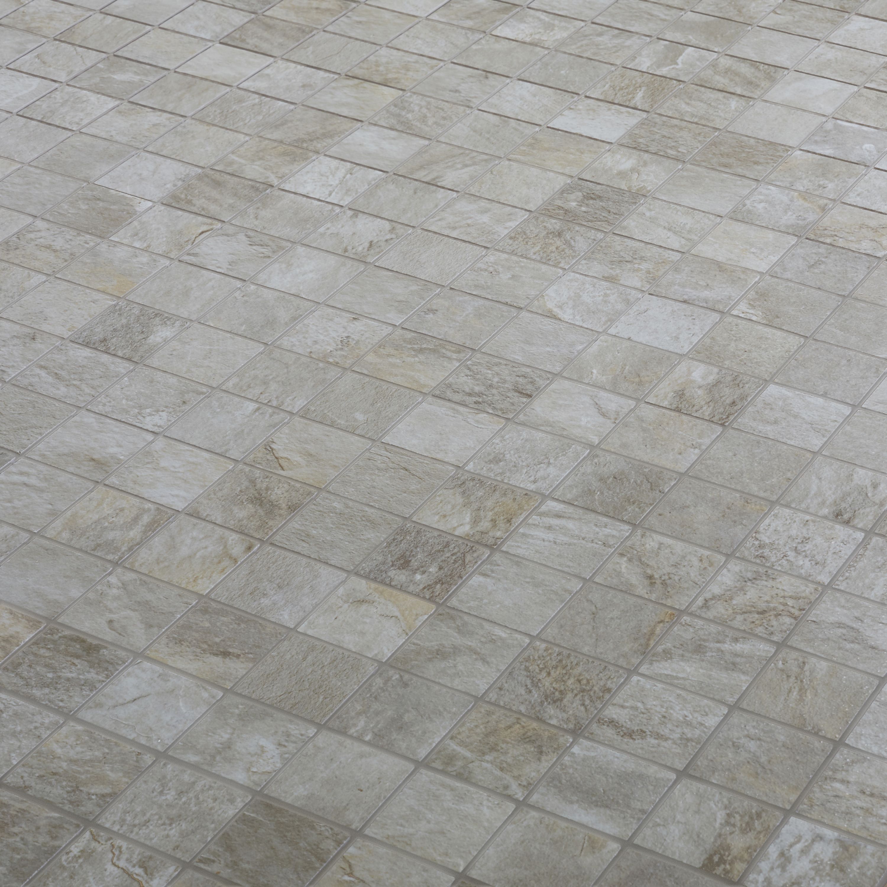 Shaded slate Beige Mosaic tile (L)300mmPorcelain - 5