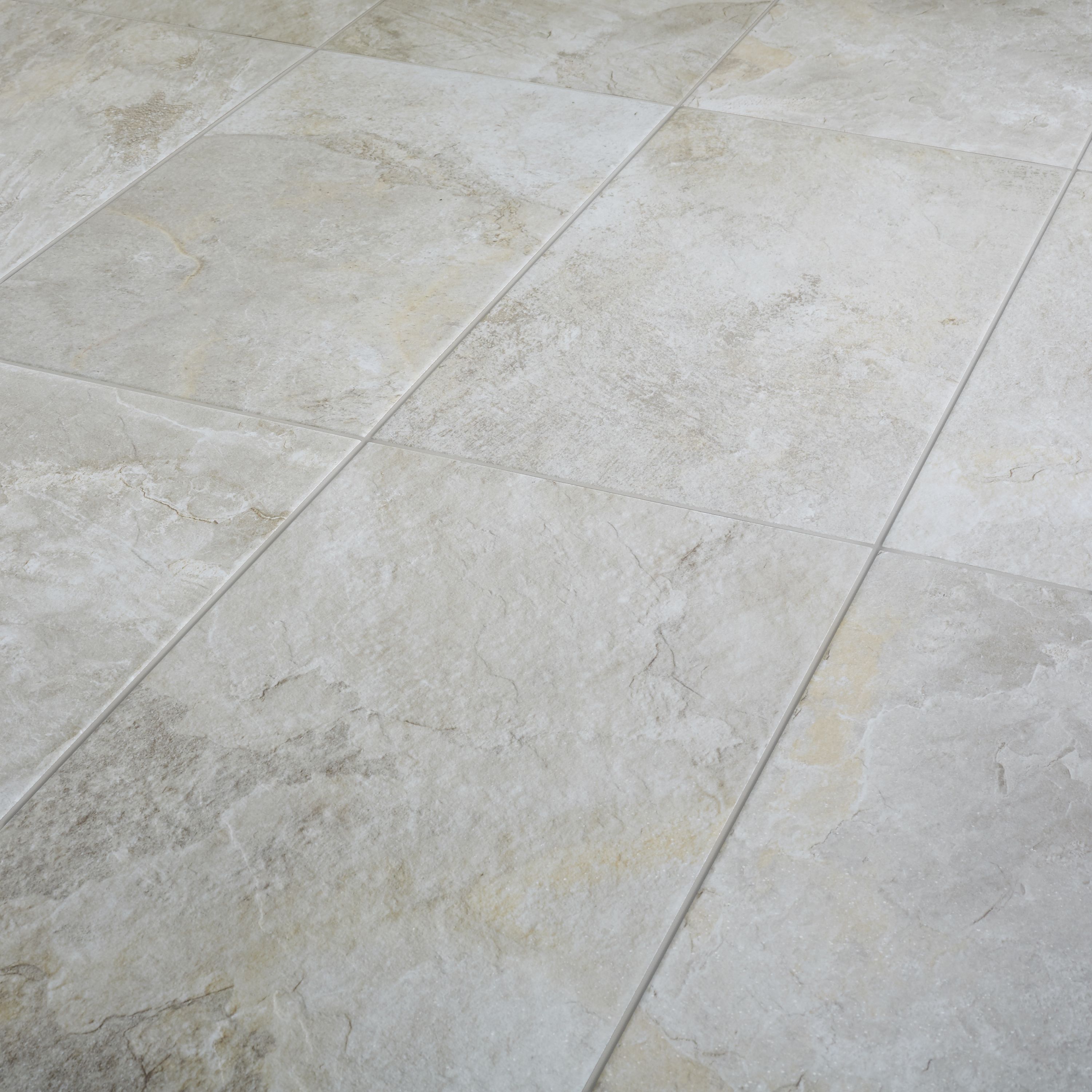 Shaded slate Beige Matt Slate effect Textured Porcelain Indoor Wall & floor Tile, Pack of 6, (L)300mm (W)600mm