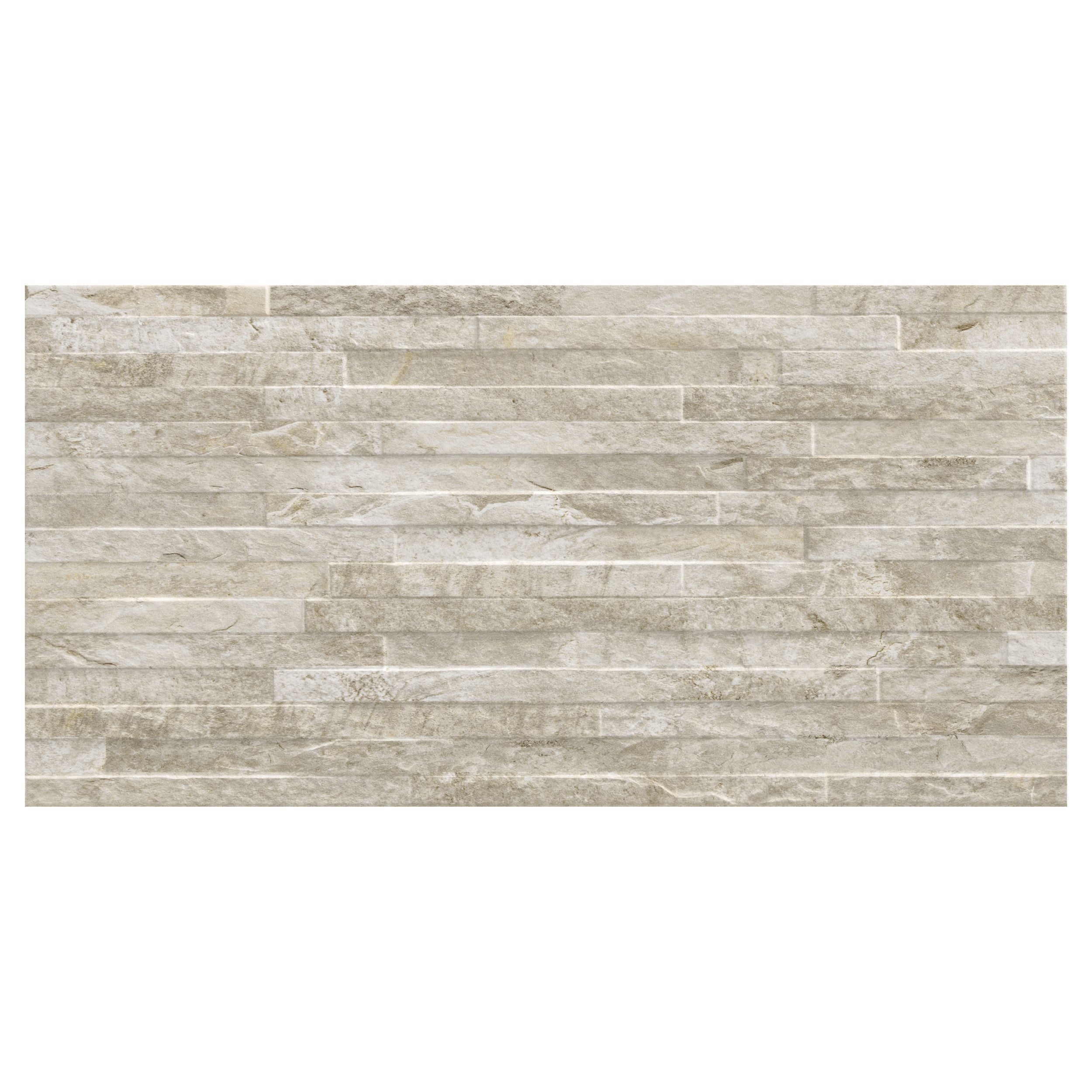 Shaded slate Beige Matt Split Face Porcelain Indoor Wall Tile, Pack of 6, (L)300mm (W)600mm