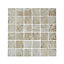 Shaded slate Beige Matt Stone effect Porcelain Mosaic tile, (L)305mm (W)305mm