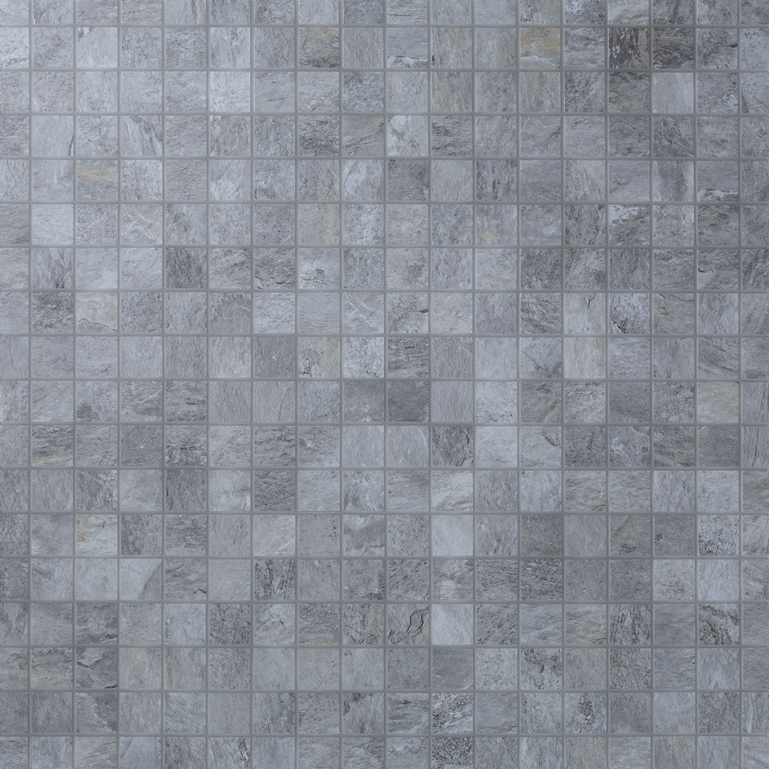 Shaded slate Grey Matt Porcelain Mosaic tile sheet, (L)300mm (W)300mm