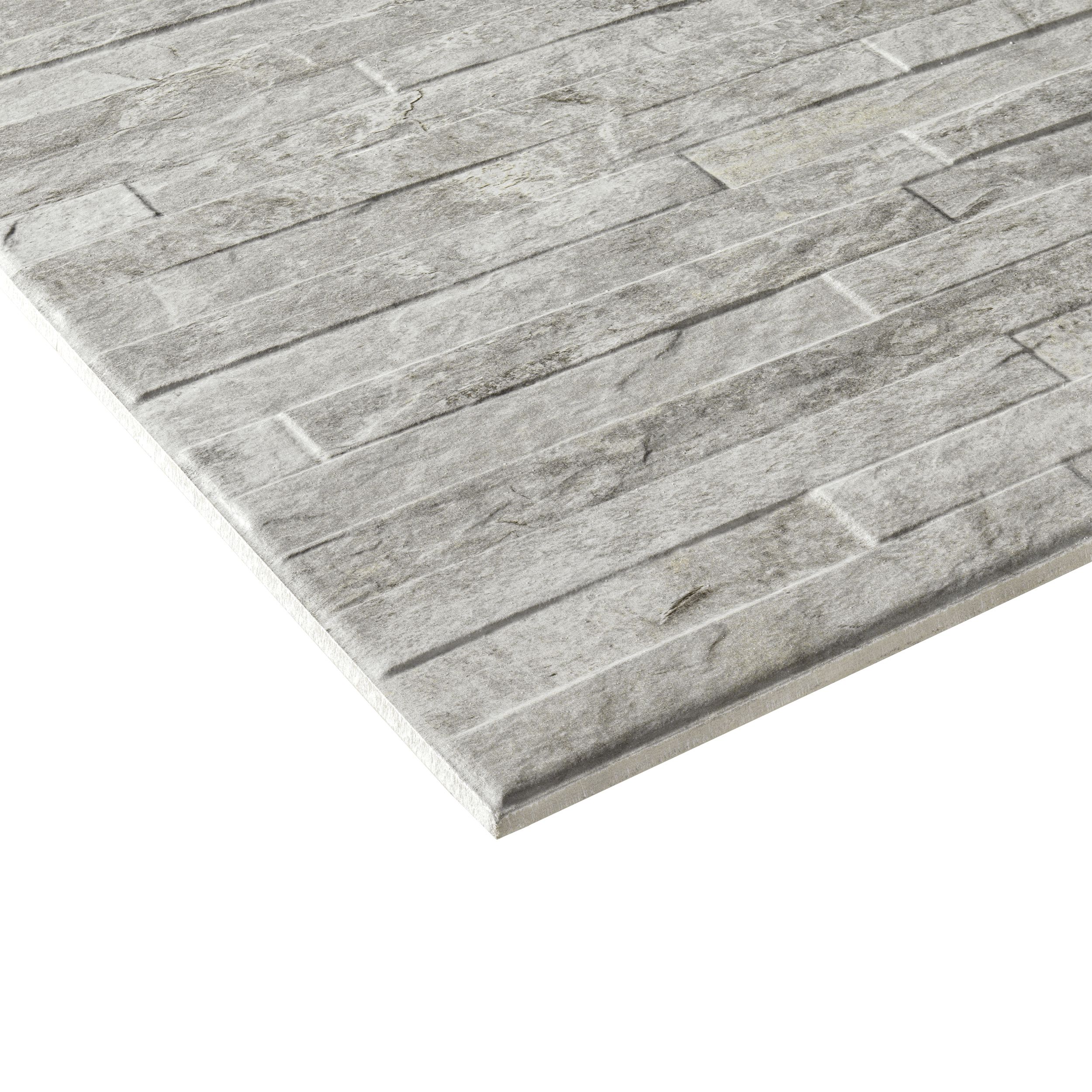 Shaded slate Grey Matt Split Face Porcelain Indoor Wall Tile - 3