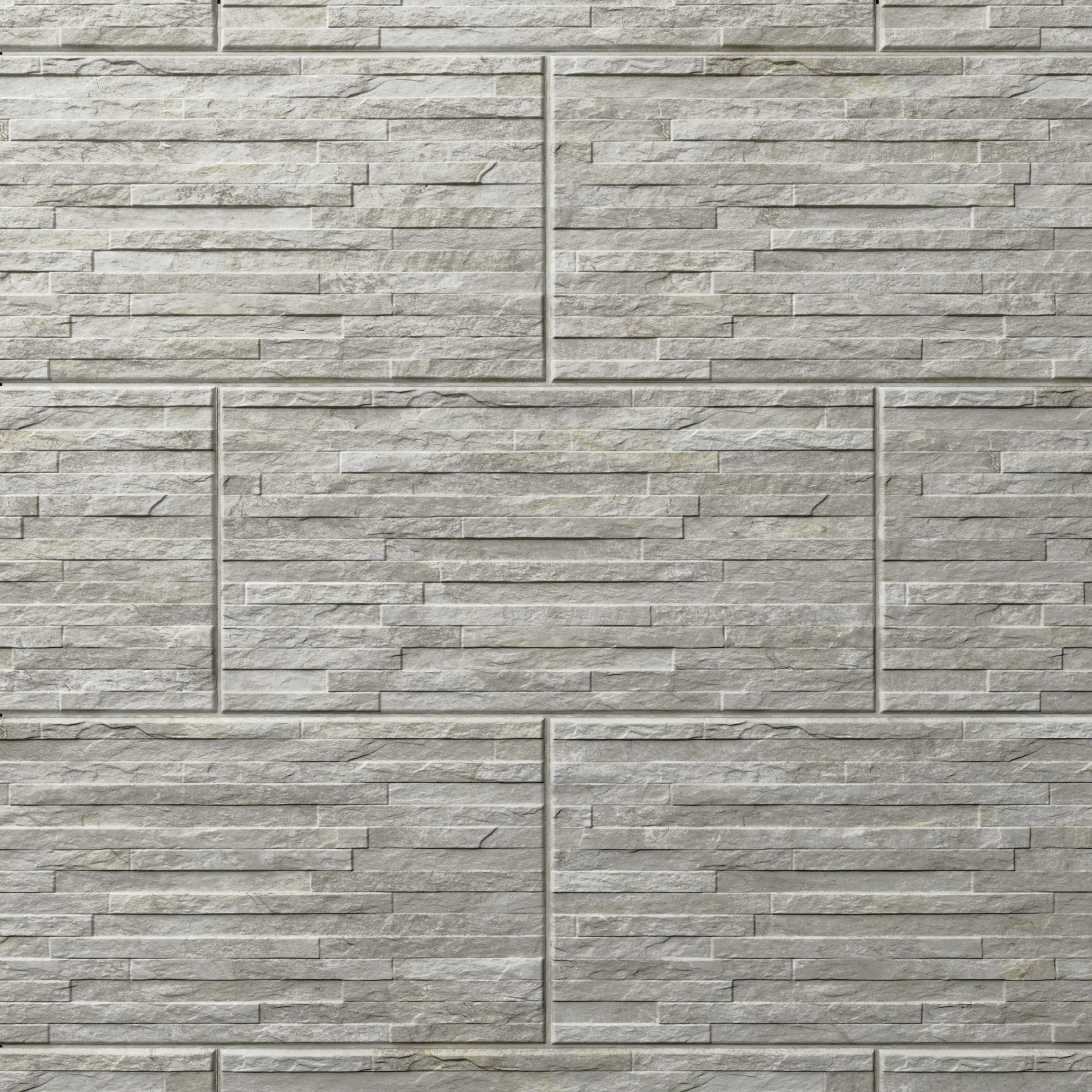 Shaded slate Grey Matt Split Face Porcelain Indoor Wall Tile - 4