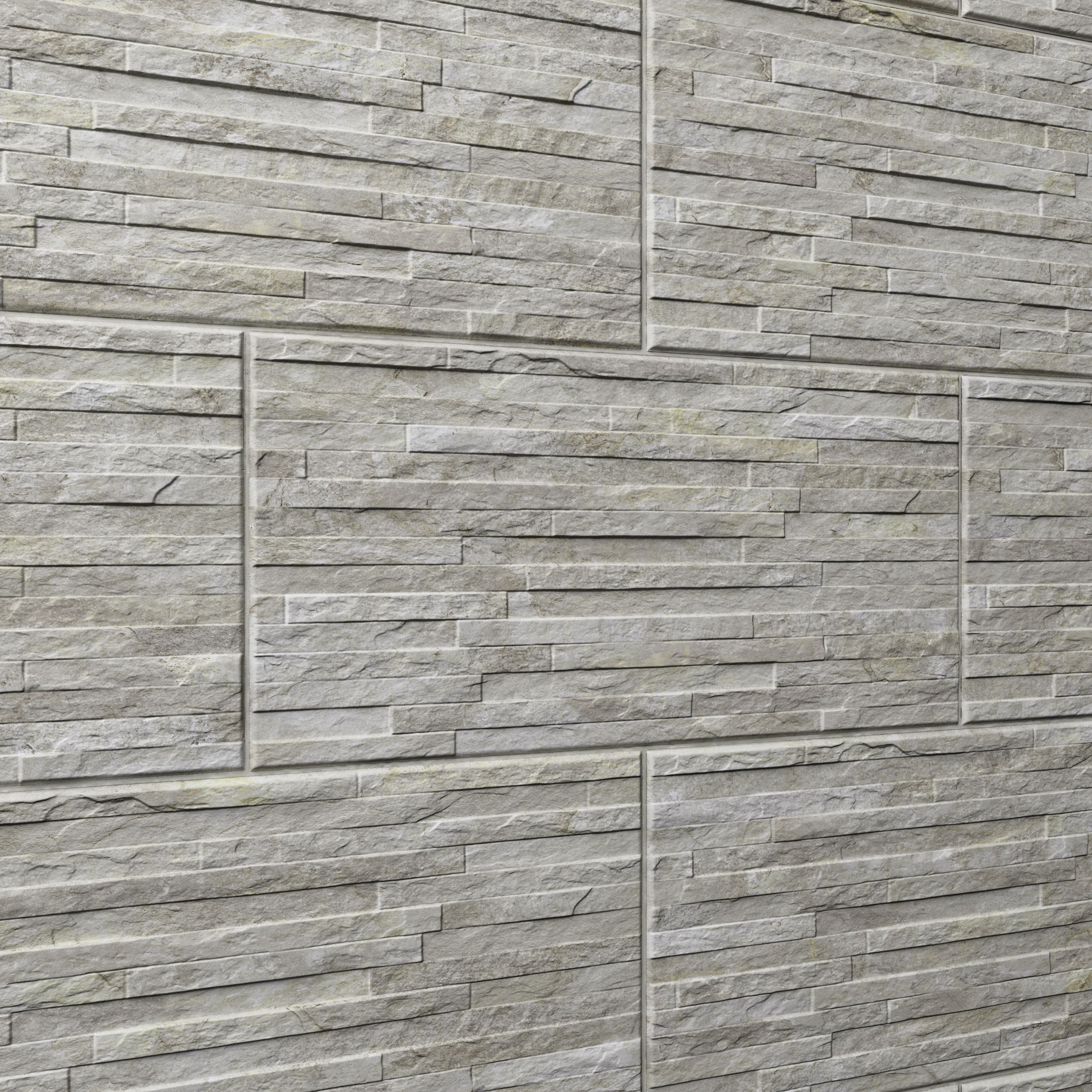 Shaded slate Grey Matt Split Face Porcelain Indoor Wall Tile - 5