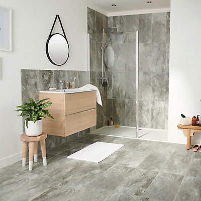 Shaded Slate Grey Matt Stone Effect, Slate Grey Tiles Bathroom