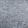 Shaded slate Grey Matt Stone effect Porcelain Mosaic tile, (L)305mm (W)305mm