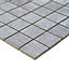 Shaded slate Grey Stone effect Porcelain Mosaic tile, (L)305mm (W)305mm