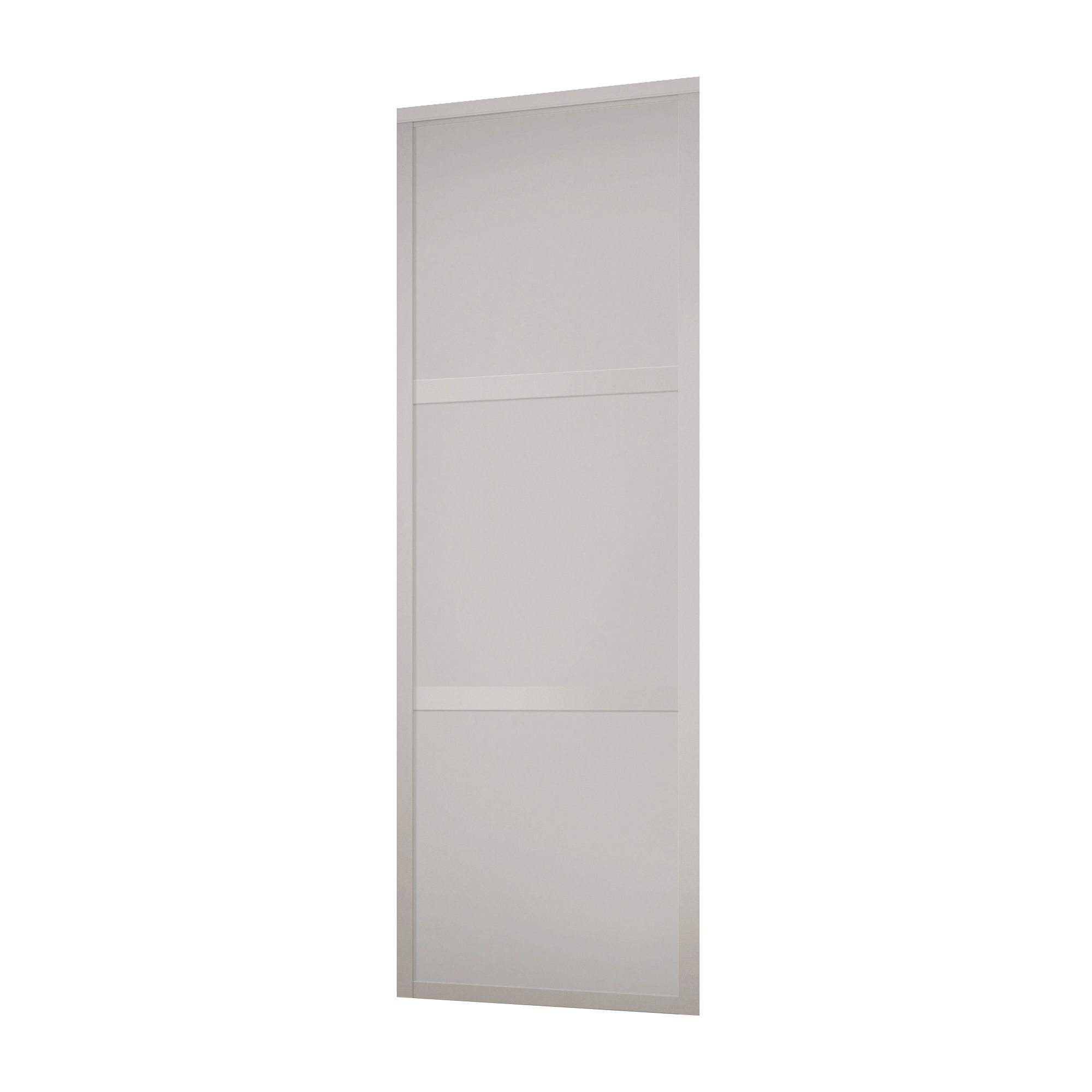 Shaker Contemporary Matt dove grey 3 panel Sliding Wardrobe Door (H ...