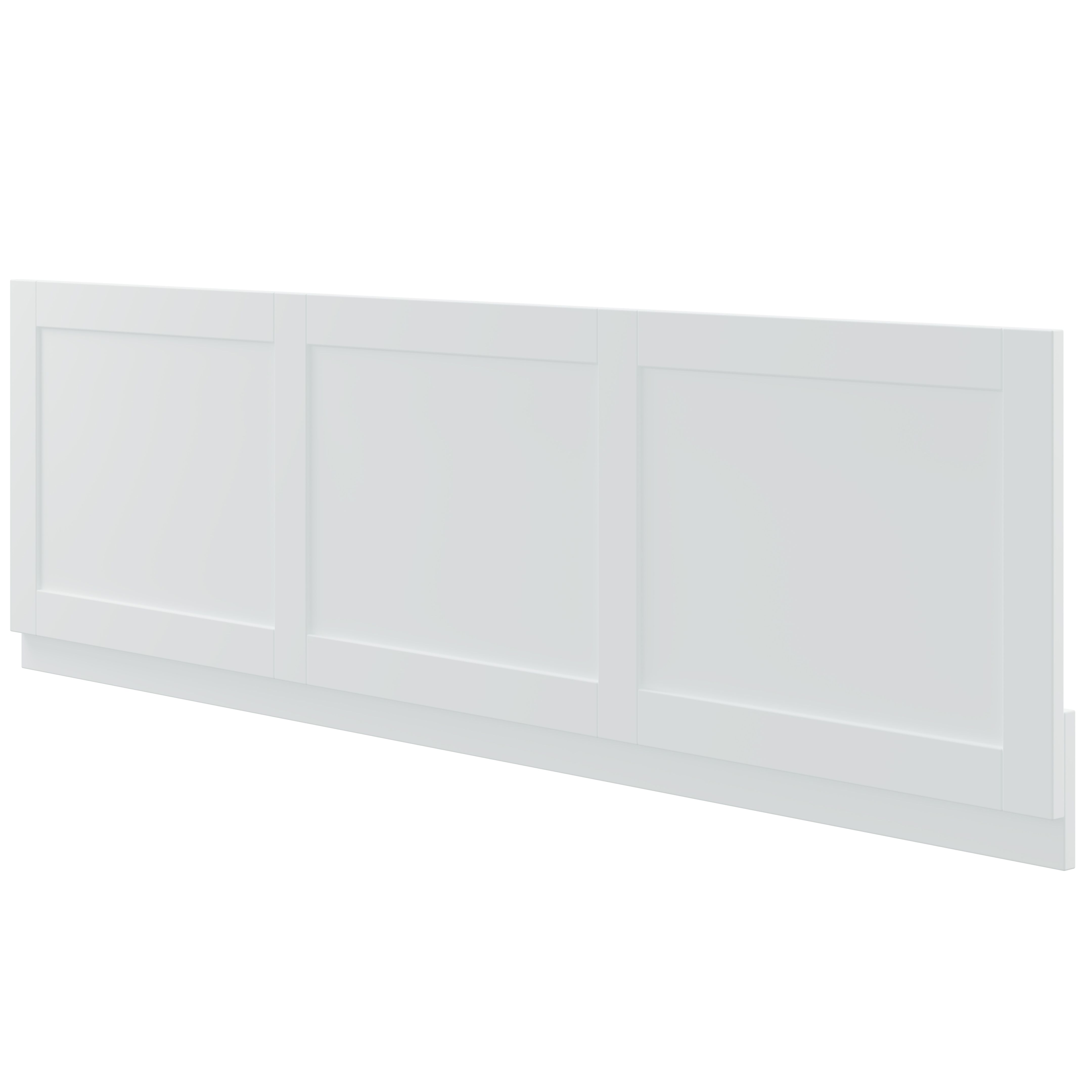 Shaker Matt White Rectangular Front Bath panel (H)47cm (W)170cm