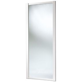 Shaker White Mirrored Sliding Wardrobe Door (H)2220mm (W)762mm