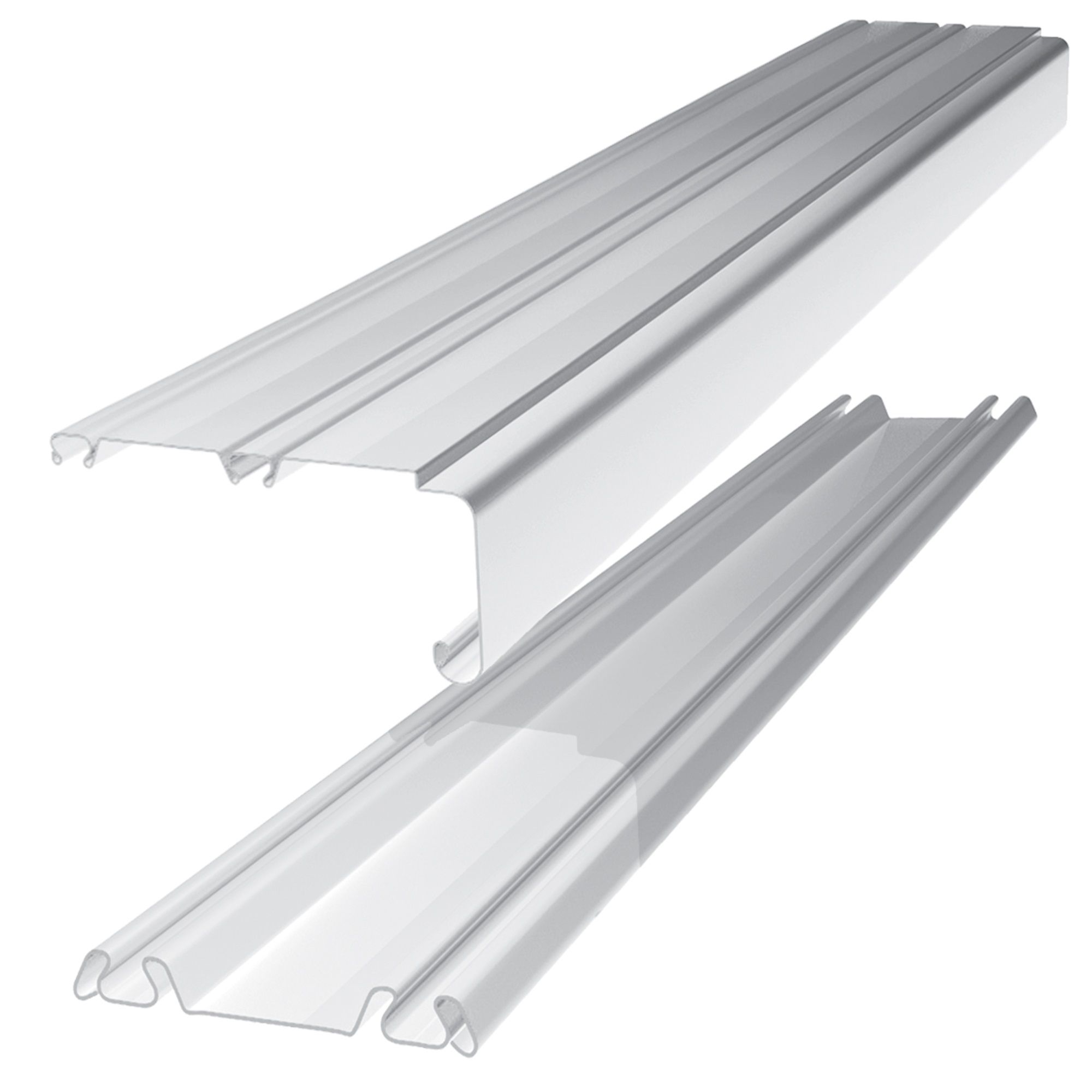 Shaker White Sliding wardrobe door track (L)3607mm (W)100mm