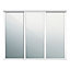 Shaker With 3 mirror doors White 3 door Sliding Wardrobe Door kit (H)2260mm (W)1680mm