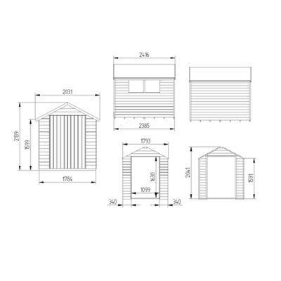SHED OVERLAP 8BI6 2 DOOR HD PLUS