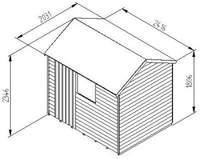SHED OVERLAP 8BI6 REVERSE ROOF H