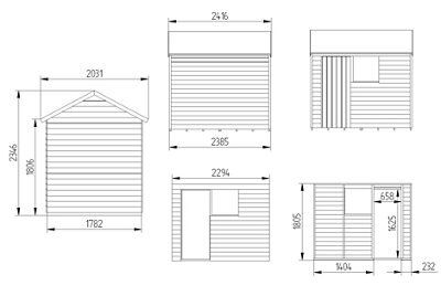 SHED OVERLAP 8BI6 REVERSE ROOF H