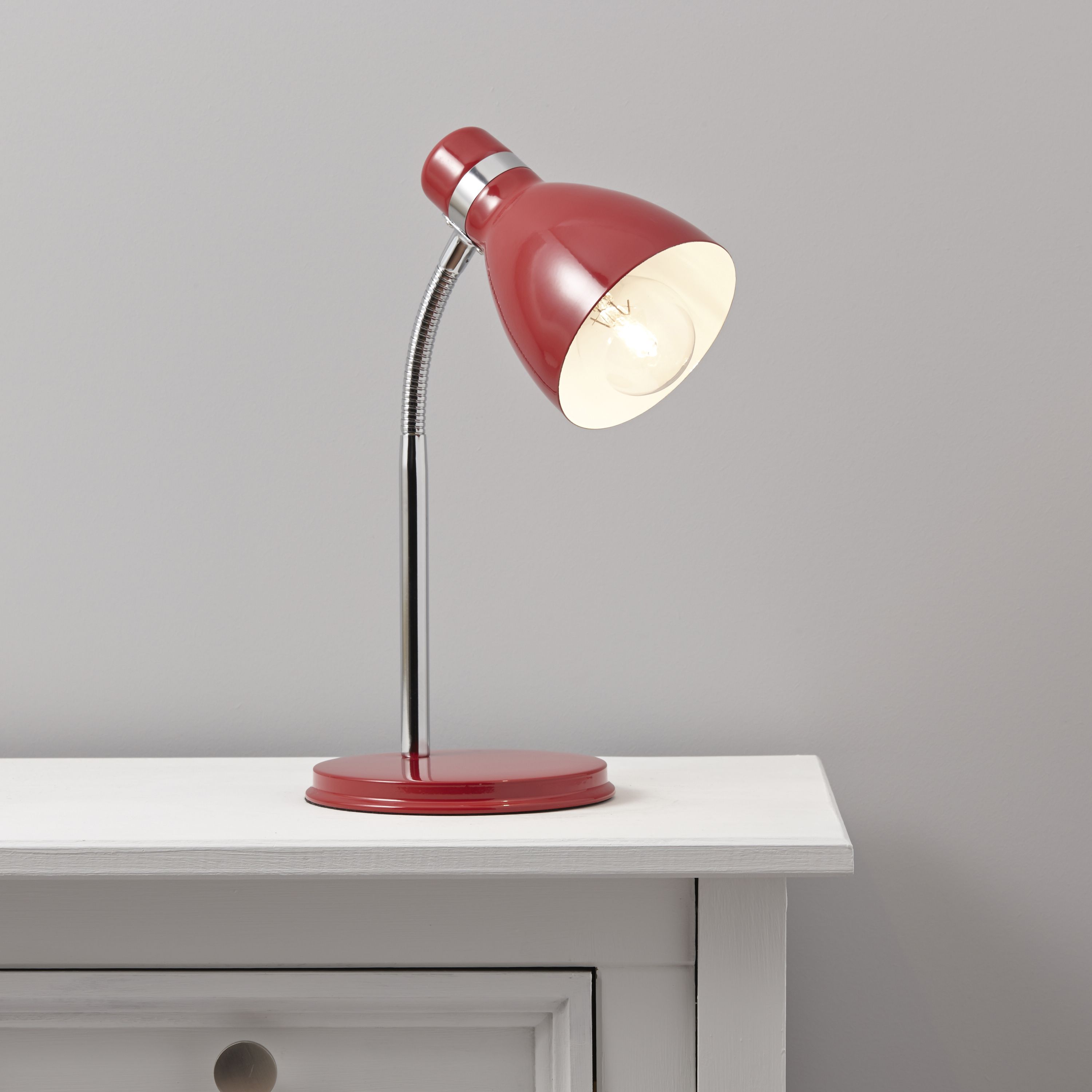 Shelley Red CFL Desk lamp