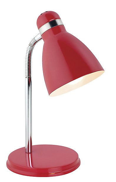 Sey Red Cfl Desk Lamp Diy At B Q, Red Table Lamp Argos
