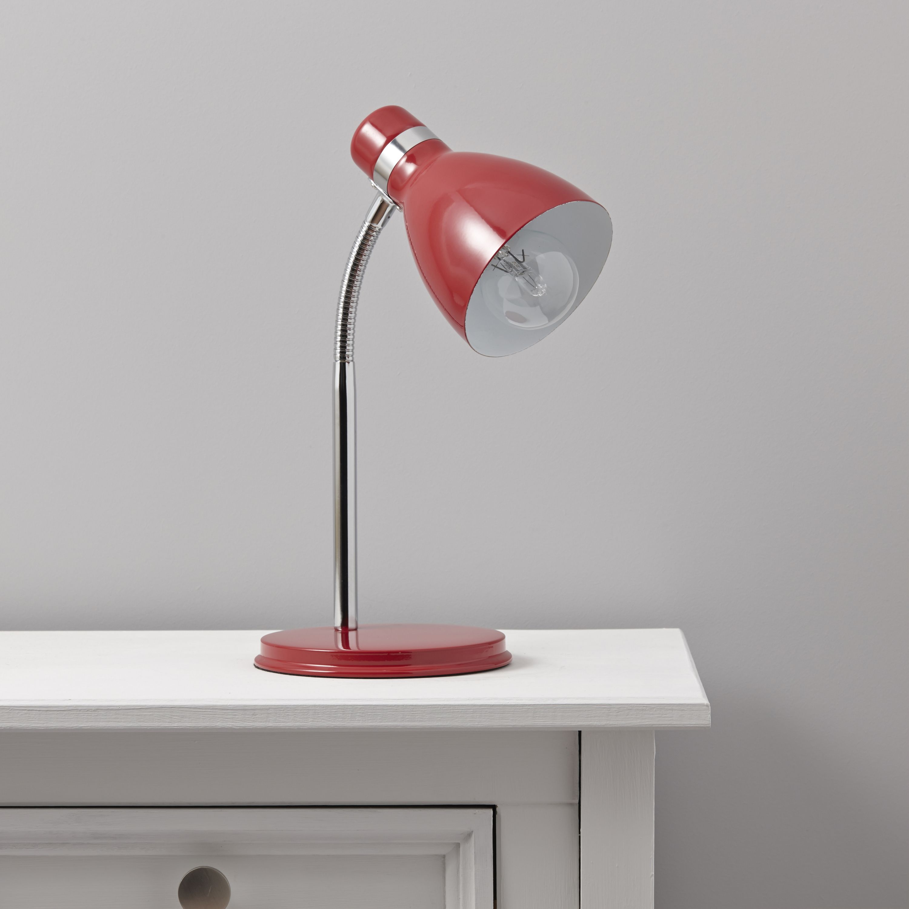 Shelley Red CFL Desk lamp