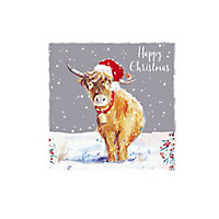Shelter Highland Christmas card, Pack of 10