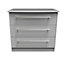 Sherwood Matt grey 3 Drawer Chest of drawers (H)695mm (W)765mm (D)415mm