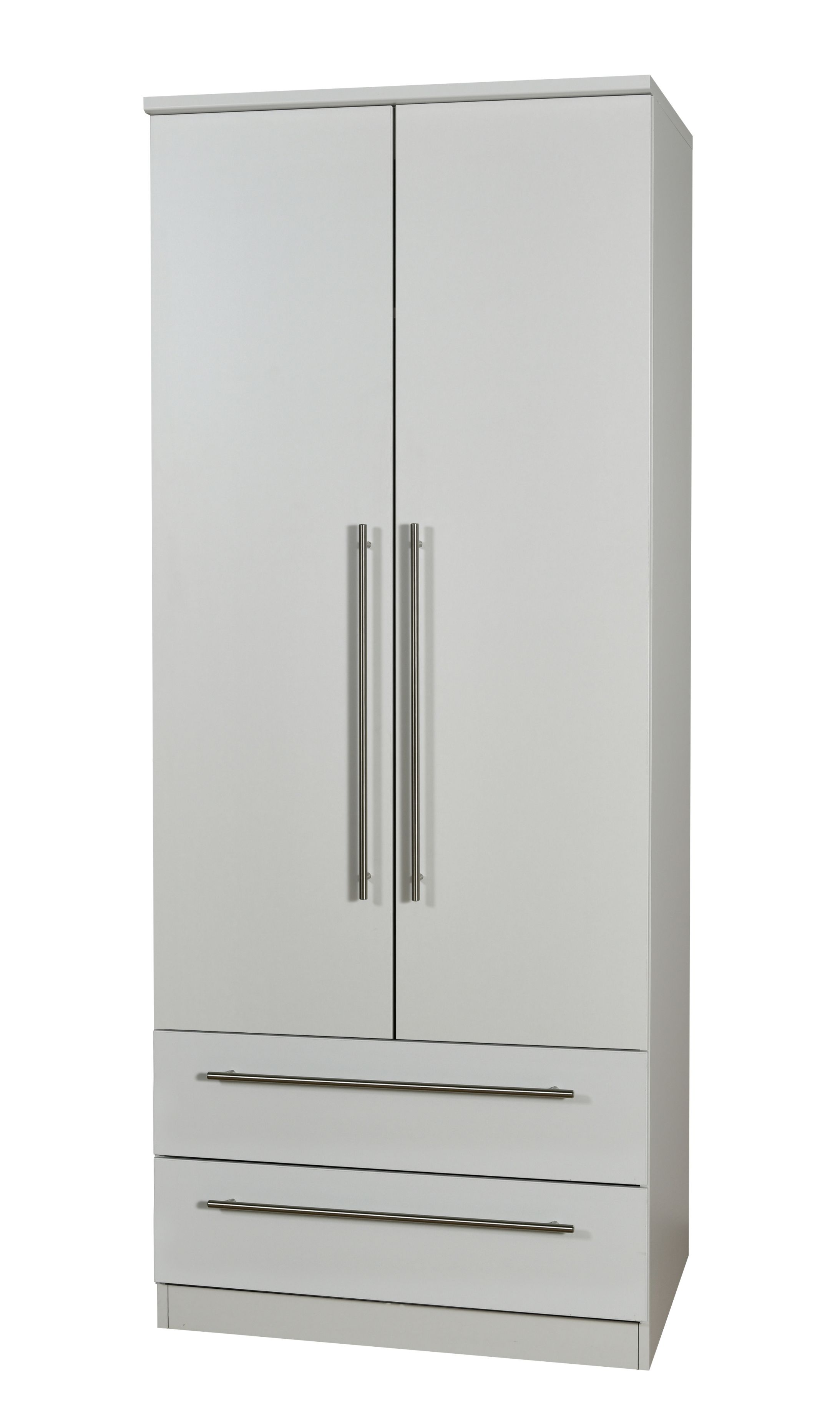 Sherwood Ready assembled Contemporary Matt grey 2 Drawer Double Wardrobe (H)1825mm (W)740mm (D)530mm