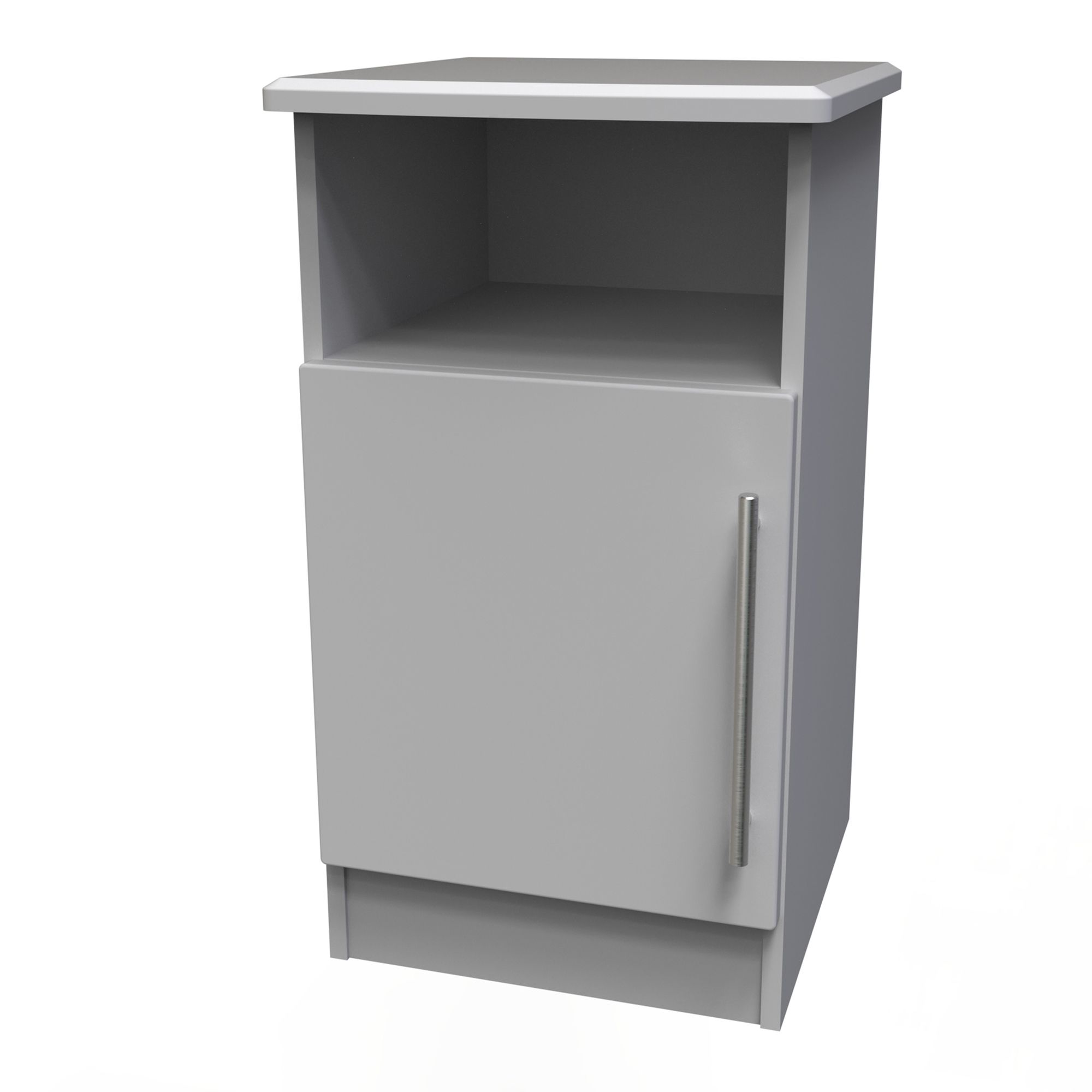 Sherwood Ready assembled Grey matt MDF Bedside table (H)695mm (W)395mm (D)415mm