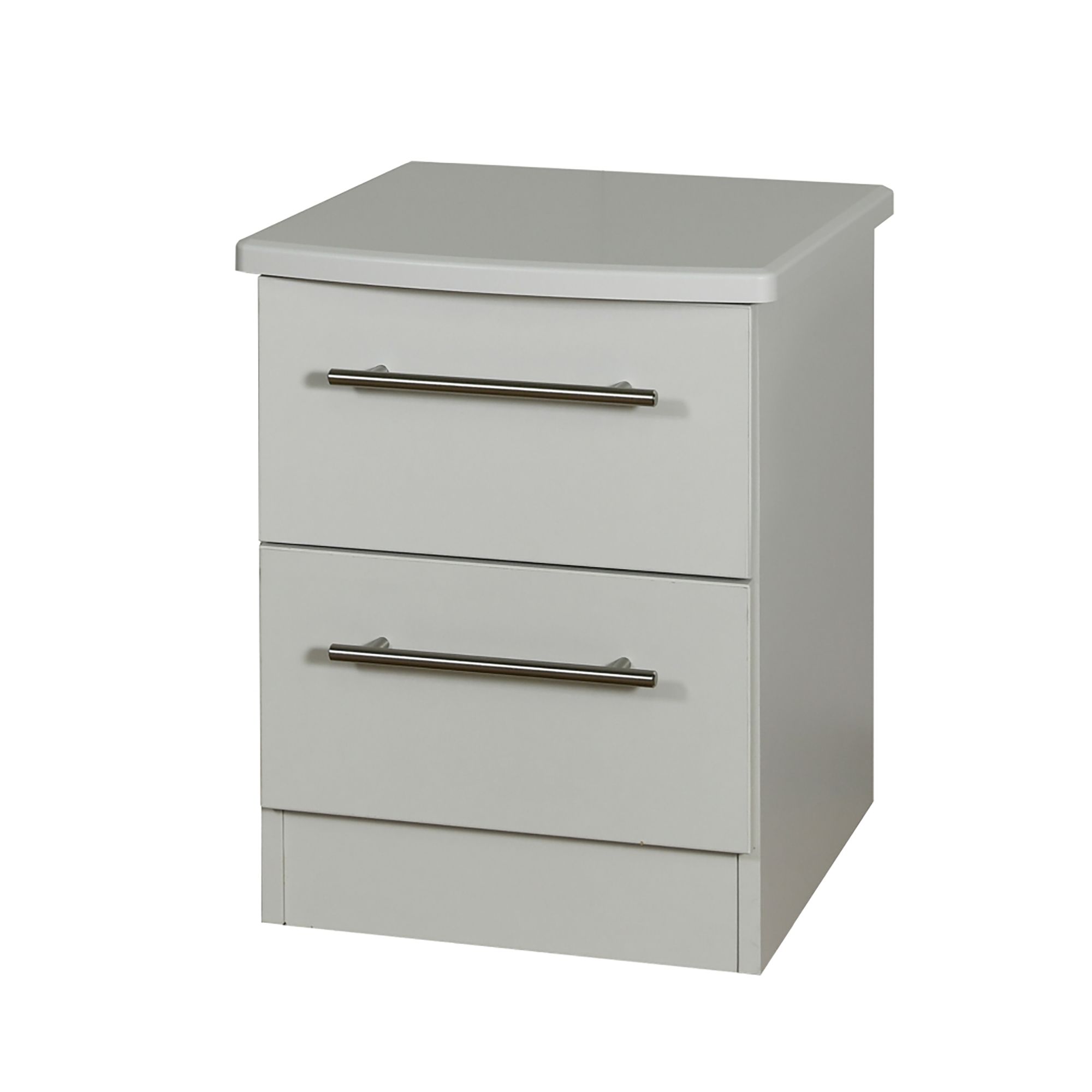 Sherwood Ready assembled Matt grey 2 Drawer Bedside table (H)505mm (W)395mm (D)415mm