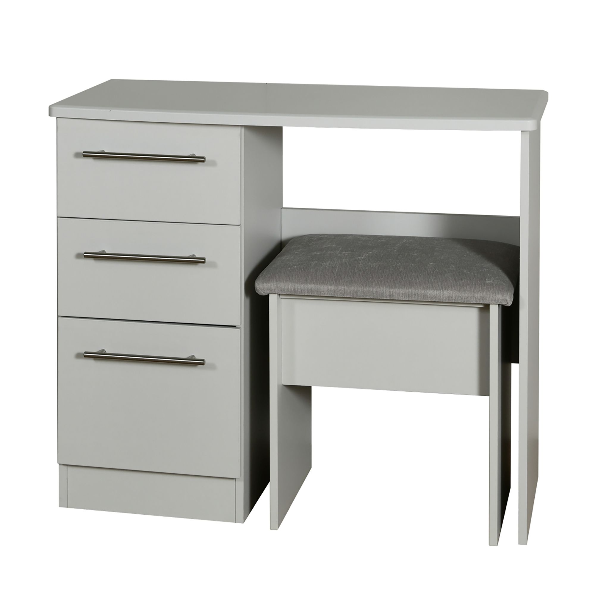 Sherwood Ready assembled Matt grey 3 Drawer Vanity unit (H)795mm (W)930mm (D)415mm