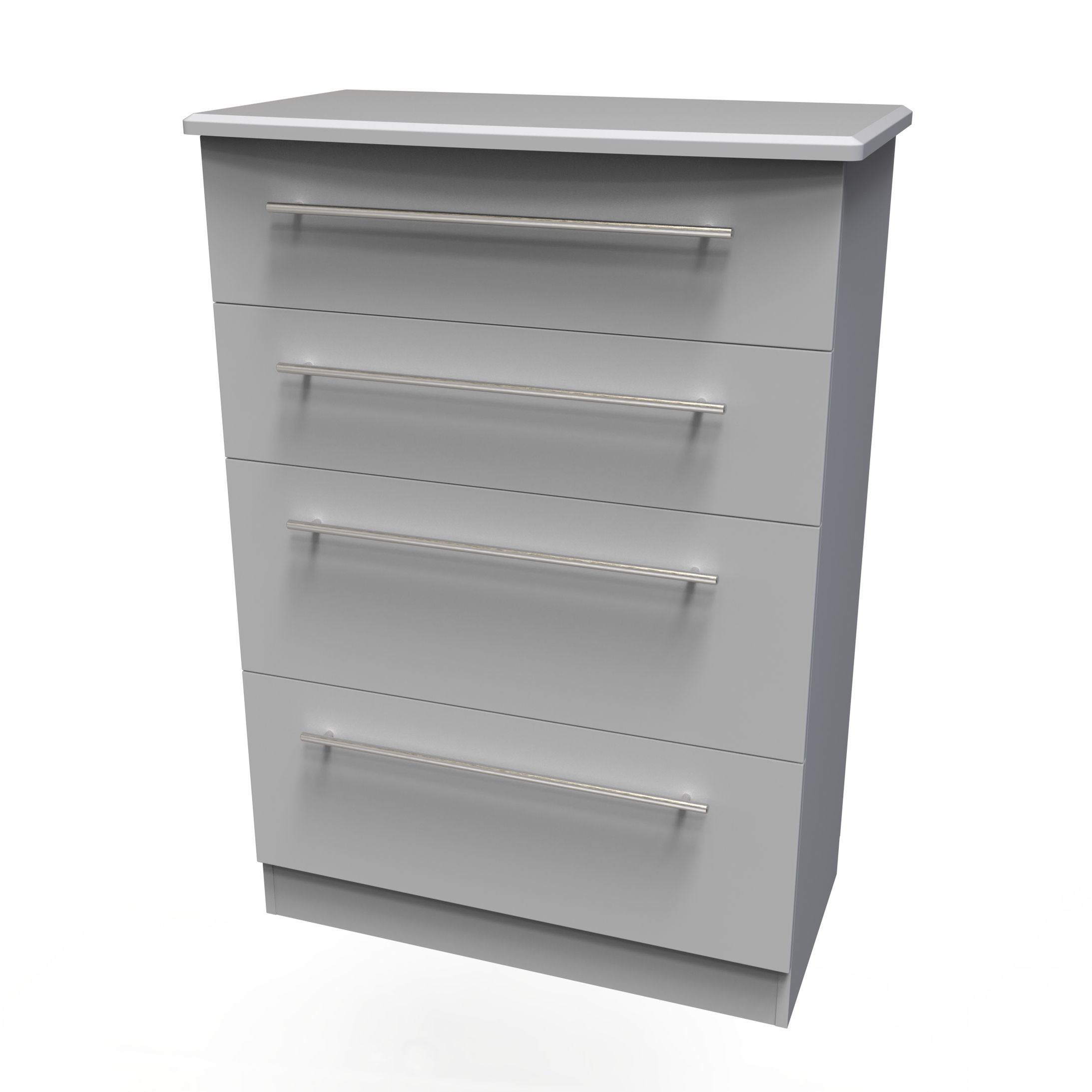 Sherwood Ready assembled Matt grey 4 Drawer Chest of drawers (H)1075mm (W)765mm (D)415mm