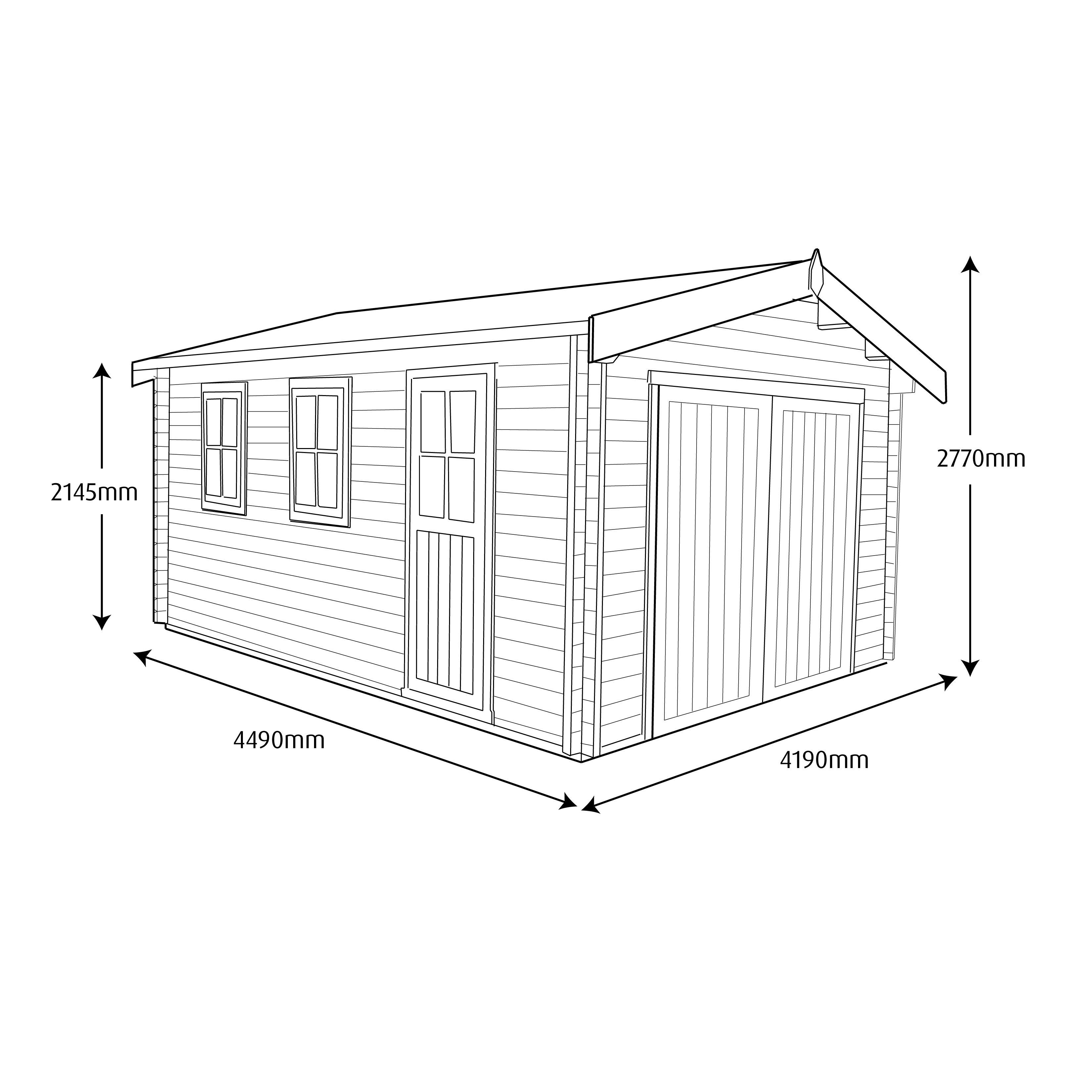 Shire 13x12 Bradenham Wooden Garage - Assembly service included