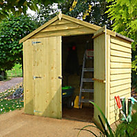 Shire 4x6 Apex Overlap Honey brown Shed with floor