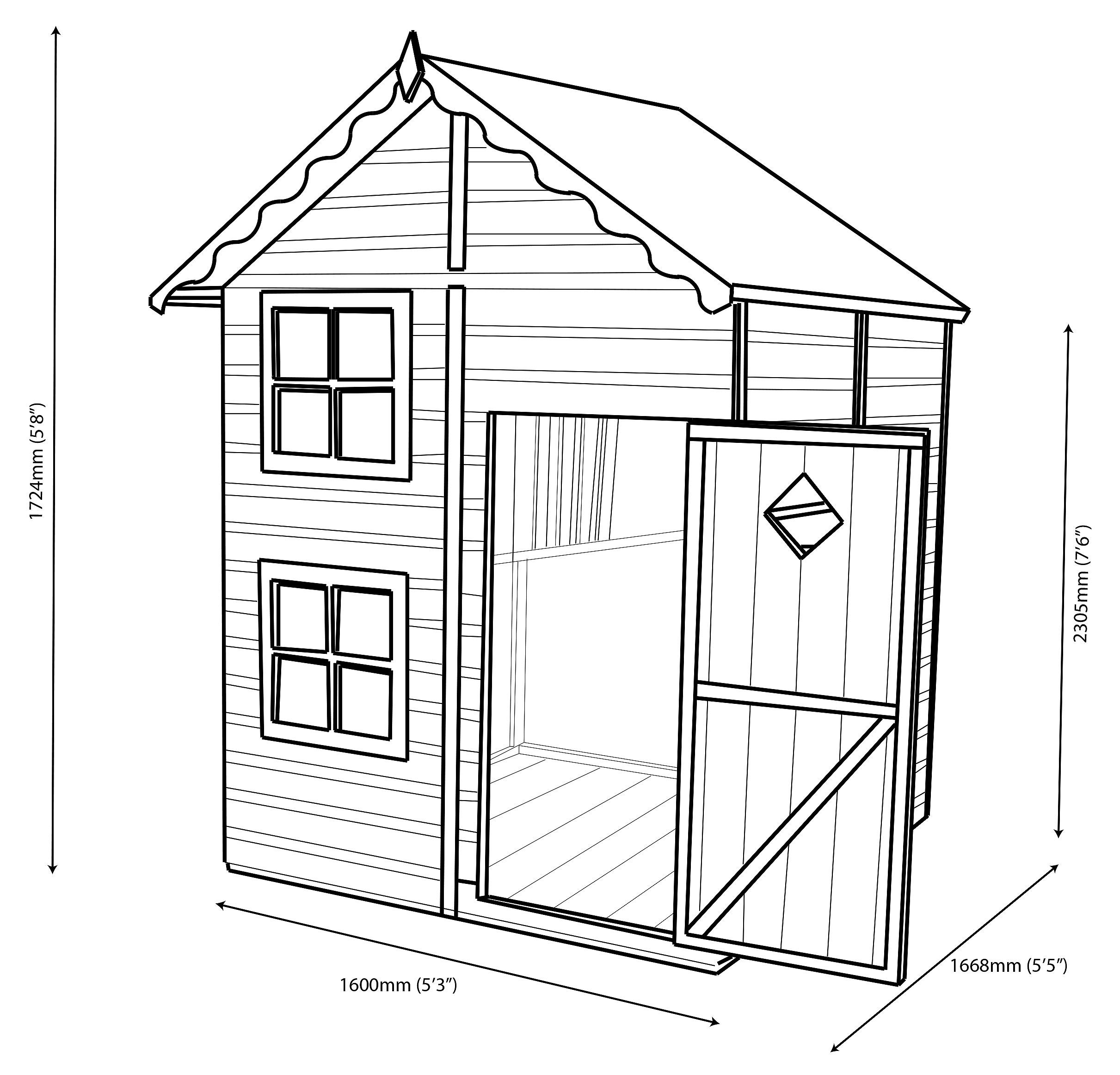 5x5 Croft Whitewood pine Playhouse Assembly service included - 10