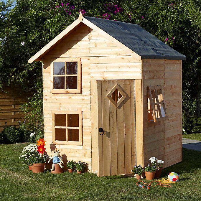 Wooden wendy sale house b&q