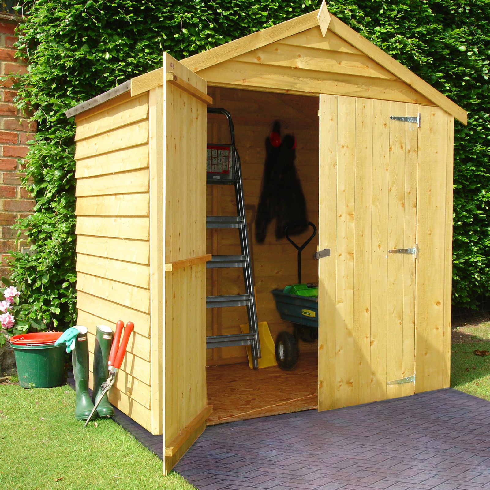 Shire 6x4 Apex Overlap Wooden Shed with floor (Base included)